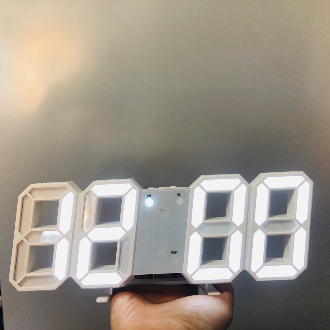 Cross-Border LED electronic alarm clock 3D digital clock temperature clock 3D wall clock gift alarm wall clock 8 character clock