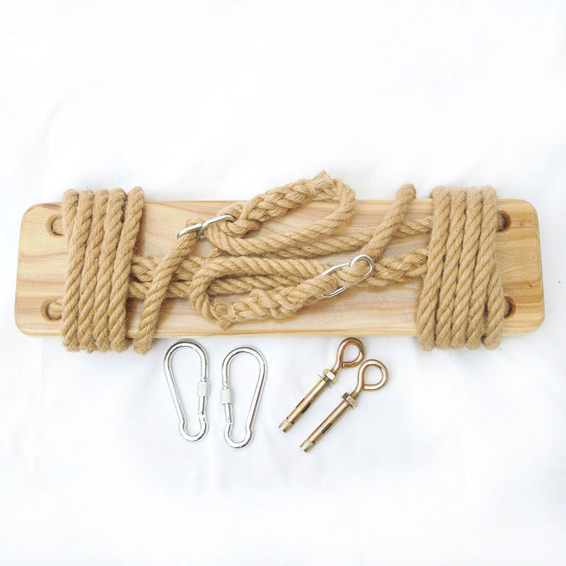 Swing outdoor indoor balcony bedroom bed & breakfast children adult single double simple hemp rope solid wood Elm swing board