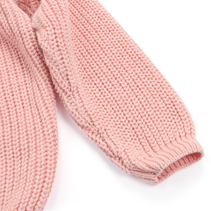 New CUHK children's pullover knitted sweater Europe and the United States foreign trade solid color girls sweater spot