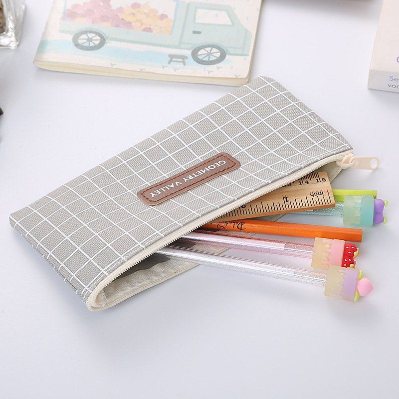 Korean student pencil bag Oxford cloth square pencil bag cute stationery storage bag prize gift printed LOGO