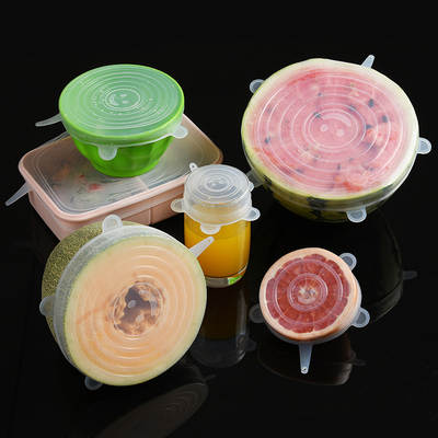 Multi-functional silicone sealing cover kitchen plastic wrap silicone bowl cover food grade 6 piece set square silicone fresh-keeping cover