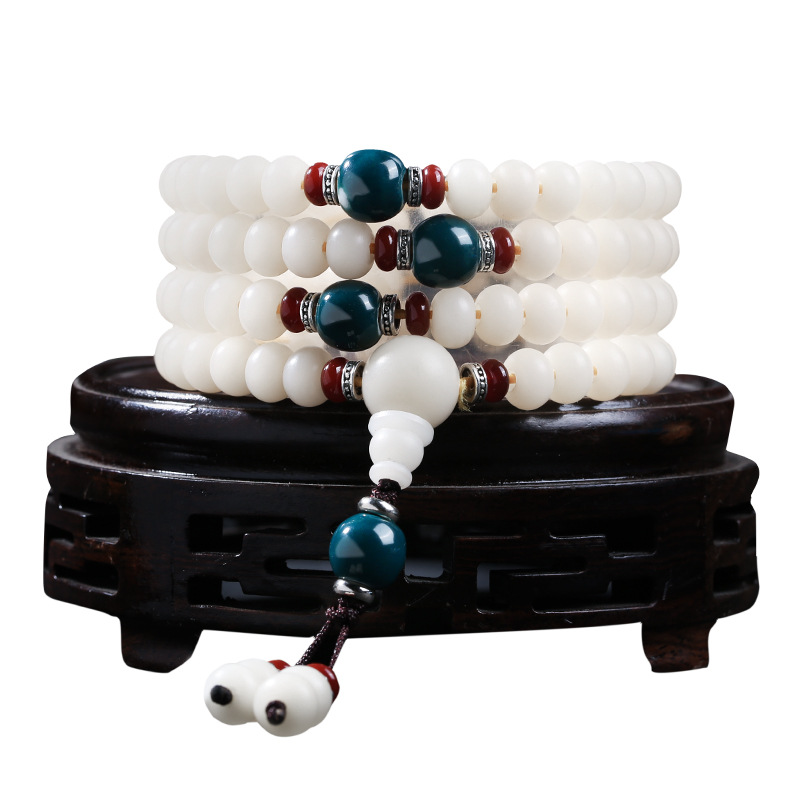 Factory Direct White Jade Bodhi root bracelet Bodhi bracelet men and women Buddha beads rosary bracelet wholesale