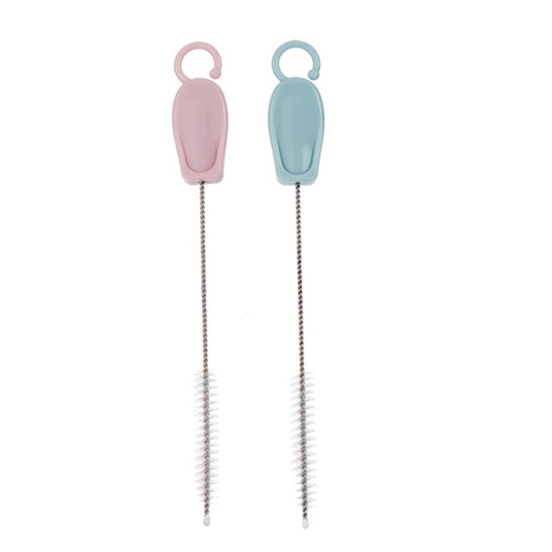 Dorado cloth baby bottle sippy tube brush nipple cleaning brush children's stainless steel sippy tube brush 2-piece 6258