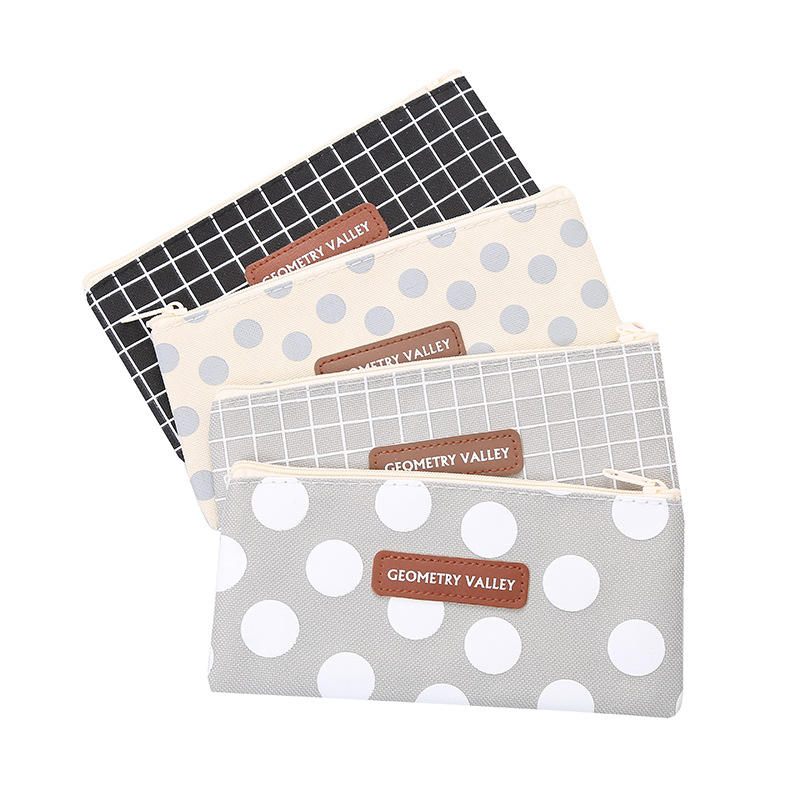 Korean student pencil bag Oxford cloth square pencil bag cute stationery storage bag prize gift printed LOGO