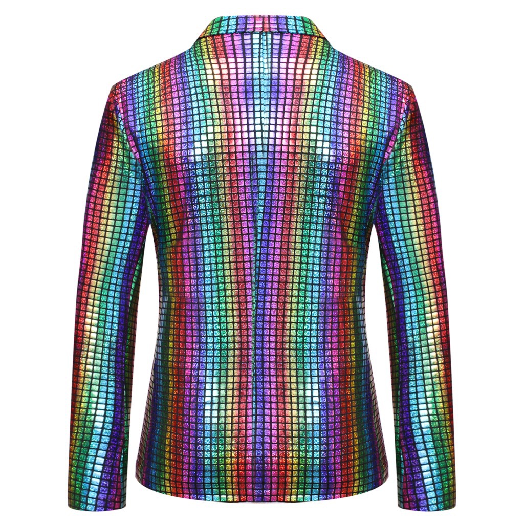 Men's European Size Plaid Bronzing Nightclub Fashion European and American Nightclub Studio Party Men's Single Western Dress ZT-X48