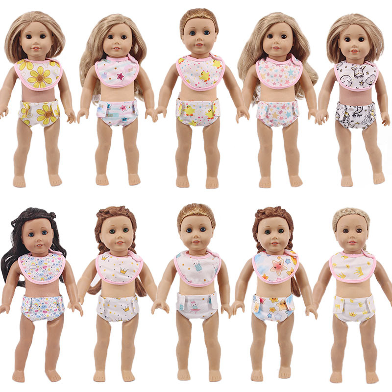 New 18 inch American girl doll accessories underwear 43cm summer doll underwear + saliva towel set Wholesale