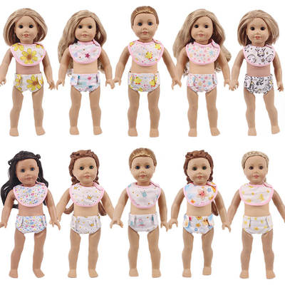 New 18 inch American girl doll accessories underwear 43cm summer doll underwear + saliva towel set Wholesale