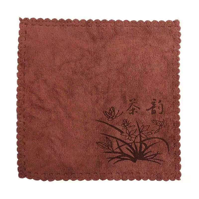 Tea Towel Thickened Absorbent Tea Towel Tea Table Rag Small Square Towel Kung Fu Tea Mat Pot Towel Independent Packaging Fixed Logo