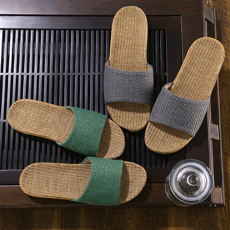 Fabric Home Couple Indoor Slippers Cotton Linen Slippers Home Non-slip Men's and Women's Thick Slab Summer New Wholesale
