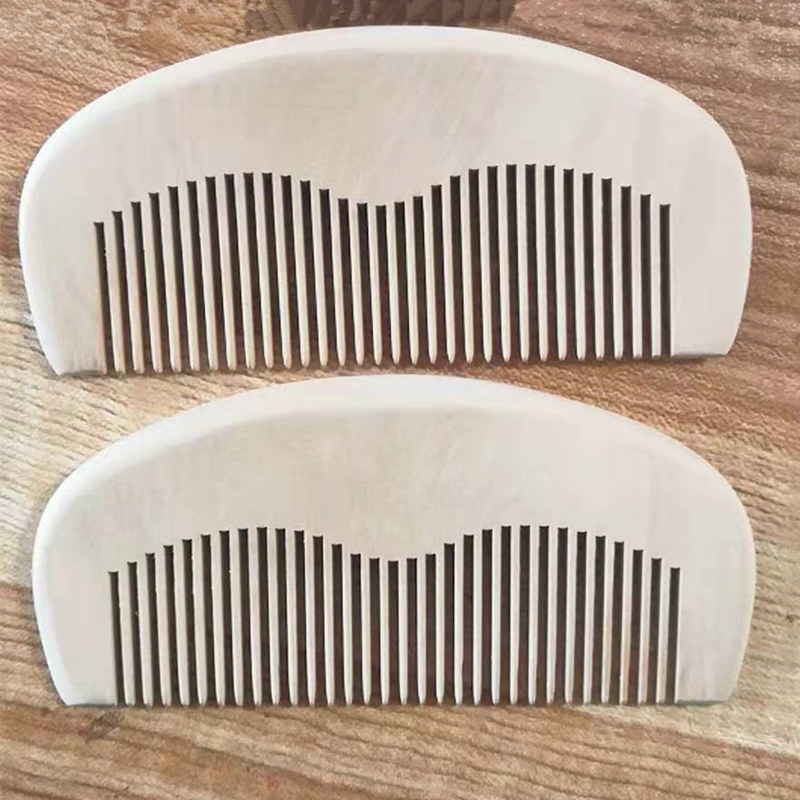 Wooden comb wholesale lettering engraved logo household wooden static-free portable small comb welfare mahogany comb