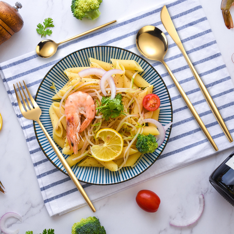 日常使用食器セットナイフフォークスプーンコンボカトラリーセットステンレス鋼銀器モダンなシンプルスタイル|undefined