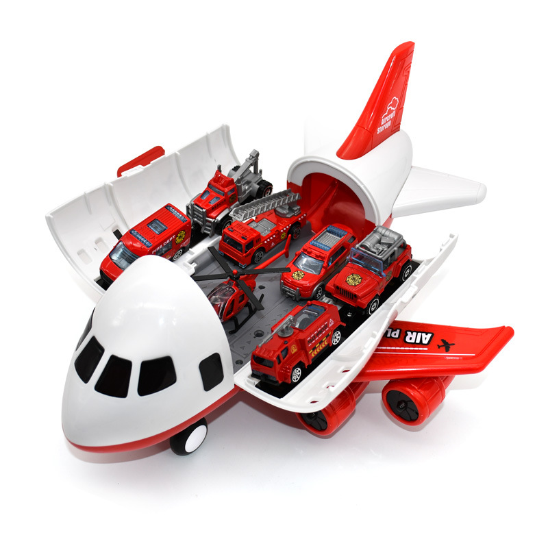 Children's aircraft toy suit large passenger plane model can store plastic aircraft inertia car cross-border boy gift