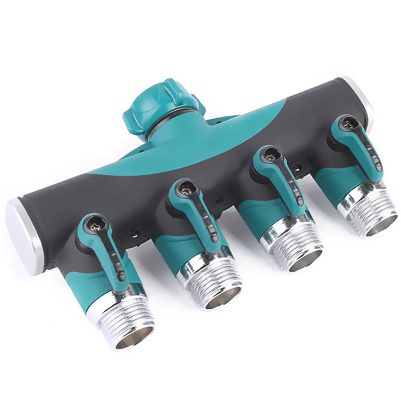 3/4 "four-way valve pipe joint one out four garden plastic zinc alloy hose metal garden dispenser