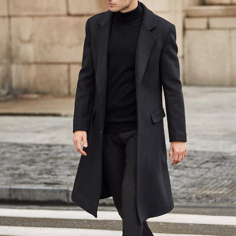 Cross-border 2022 New Foreign Trade British Men's Long Coat Woolen Coat wish Men's Woolen Coat