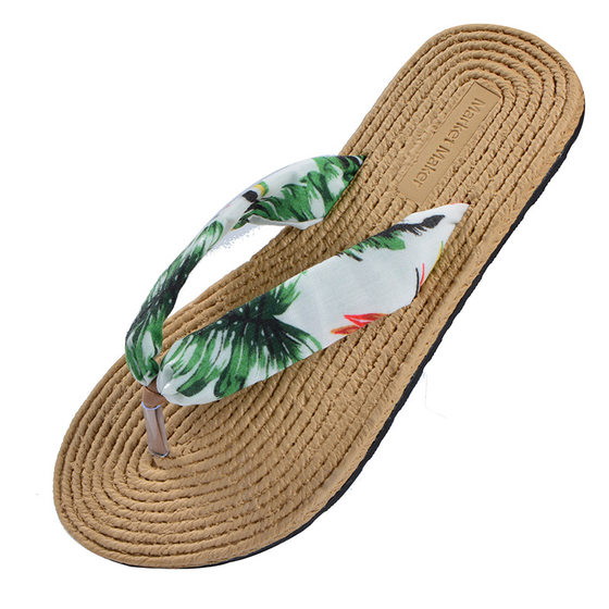 2024 New Summer Cotton Linen Slippers for Women Outfit Fashionable Beach Flat Eva Women's Flip Flops Breathable