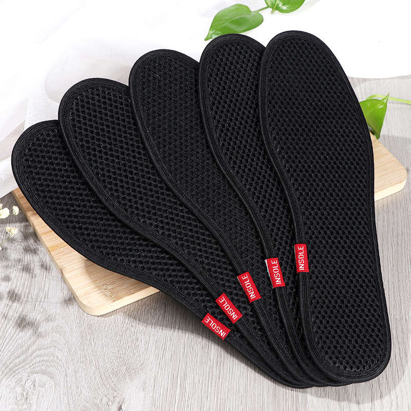 2 pairs/5 pairs/10 pairs of mesh bamboo charcoal insole deodorant sweat-absorbent breathable Men's and women's spring and summer sports shoes insole thick