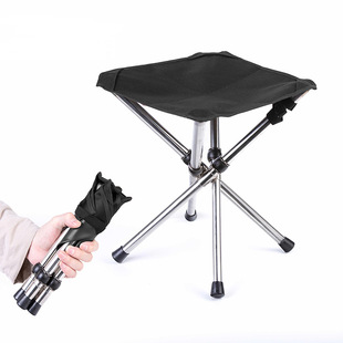 Outdoor Folding Stool Stainless Steel Portable Retractable Stool Wild Camping Beach Chair Fishing Mini Mazar