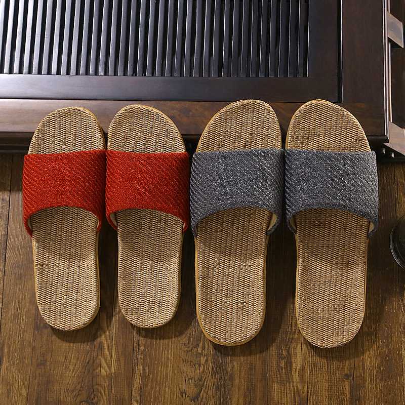 Fabric Home Couple Indoor Slippers Cotton Linen Slippers Home Non-slip Men's and Women's Thick Slab Summer New Wholesale