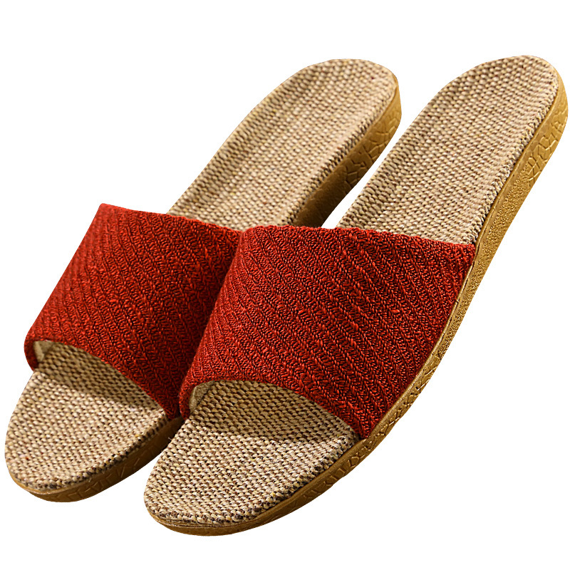 Fabric Home Couple Indoor Slippers Cotton Linen Slippers Home Non-slip Men's and Women's Thick Slab Summer New Wholesale