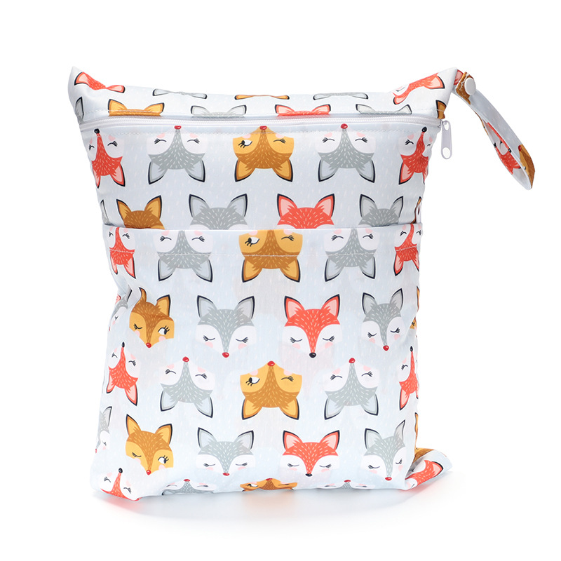SGS certified digital printing new pattern double pocket diaper bag diaper bag suitable for overseas e-commerce