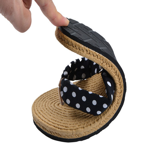 2024 New Summer Cotton Linen Slippers for Women Outfit Fashionable Beach Flat Eva Women's Flip Flops Breathable