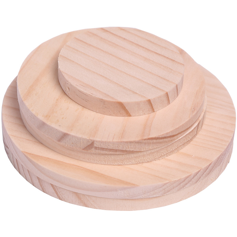 Solid Wood Round Wood Pyrography Thin Wood diy Handmade Thin Wood Piece Painting Painted Wood Material Model Material
