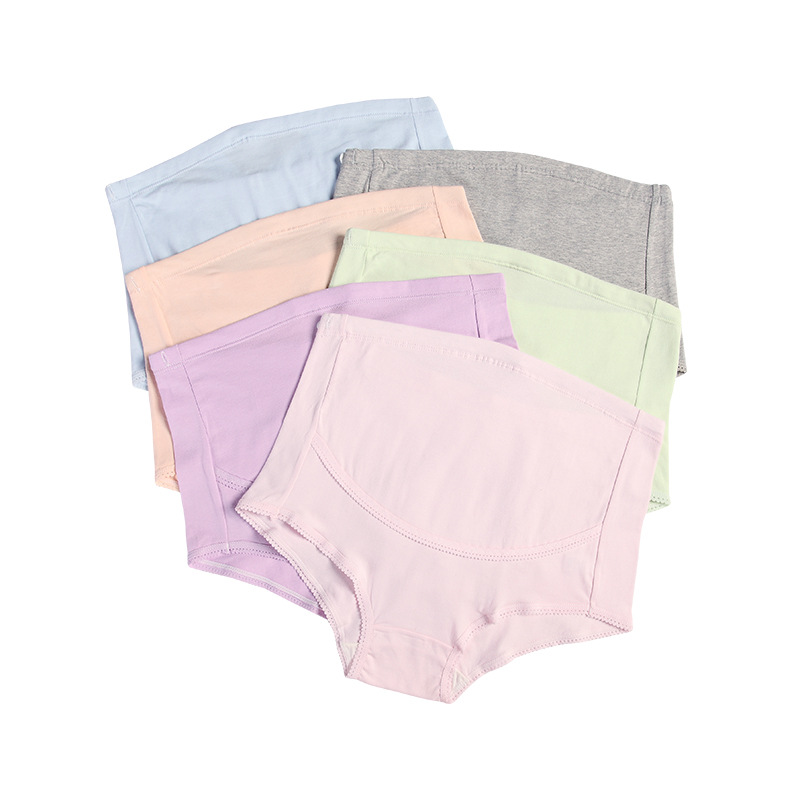 Solid color high waist maternity underwear plus size Breathable High waist belly support adjustable seamless belly support high waist underwear during pregnancy