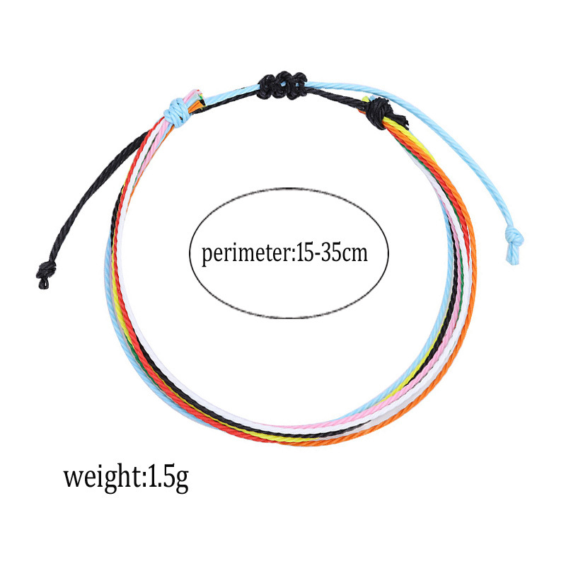 Cross-border hot selling jewelry wholesale Taiwan wax line hand-woven bracelet multi-color rope braid friendship bracelet manufacturers