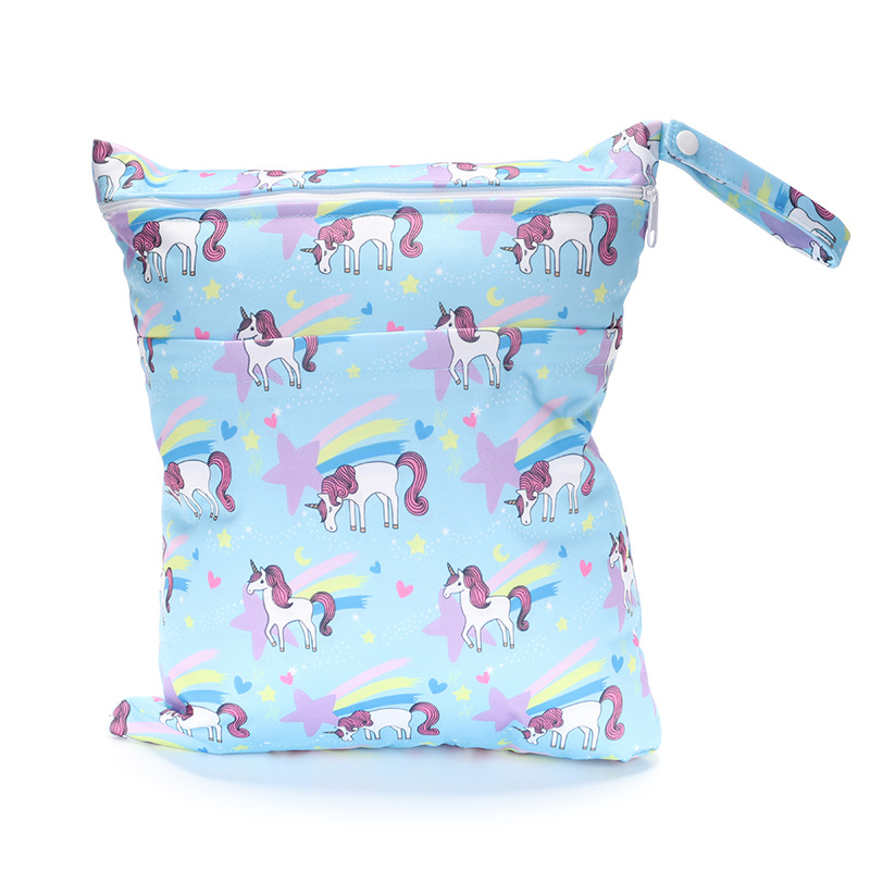 SGS certified digital printing new pattern double pocket diaper bag diaper bag suitable for overseas e-commerce