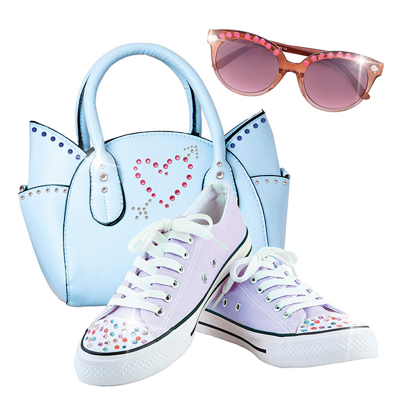 Amazon cross-border blingbling nail drilling machine children's play house stick drilling machine girl makeup toy
