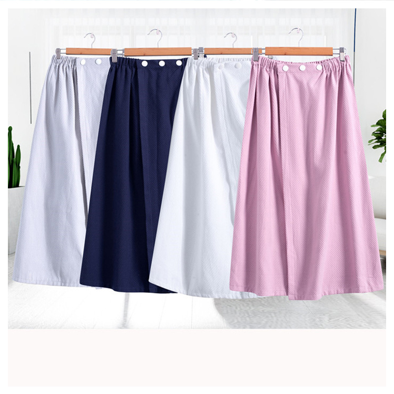 Cotton Bath Skirt Summer Thin Strapless Bath Towel Women's Cotton Wearable Bath Towel Beauty Salon Bath Skirt Embroidered Logo