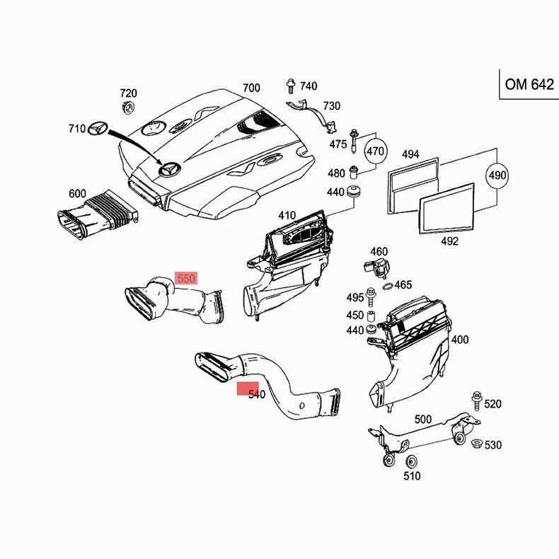 メルセデスベンツML用エアインテークパイプ6420948797 Oe642094689764209488976420946797|undefined