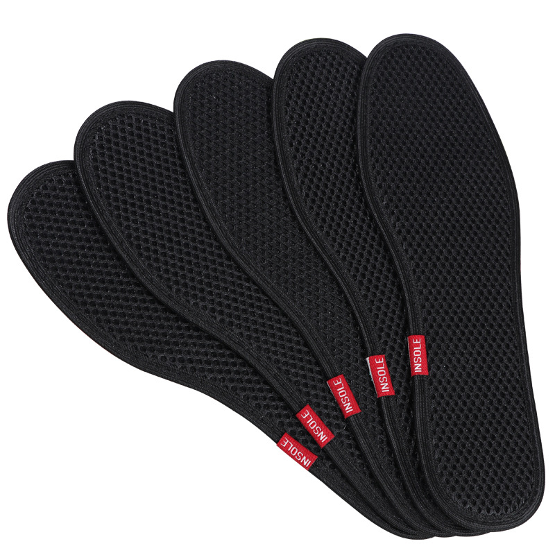 2 pairs/5 pairs/10 pairs of mesh bamboo charcoal insole deodorant sweat-absorbent breathable Men's and women's spring and summer sports shoes insole thick