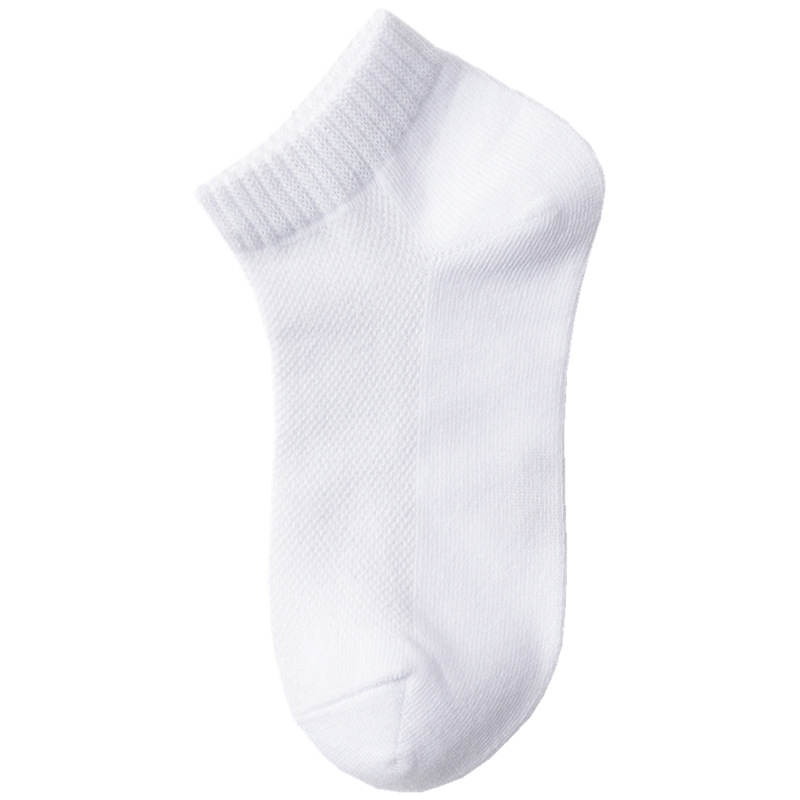 Boys Short Socks Cotton Summer Mesh Thin Little Boy Tube Large Children Pure White Student Socks Spring and Autumn Children's Socks