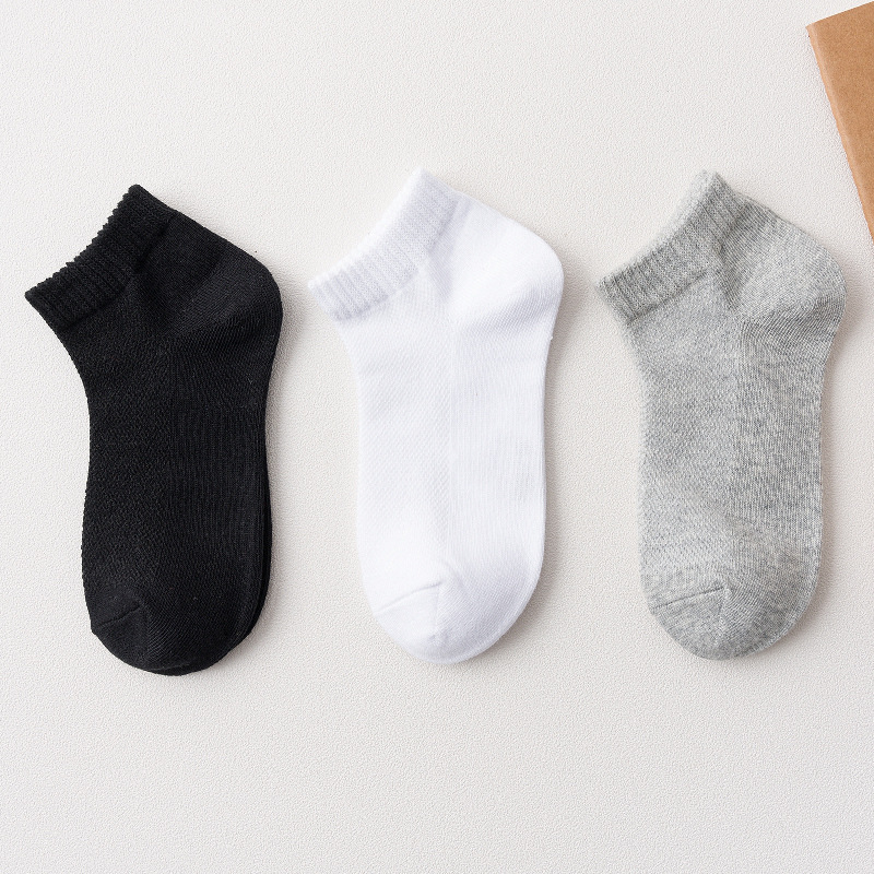 Boys Short Socks Cotton Summer Mesh Thin Little Boy Tube Large Children Pure White Student Socks Spring and Autumn Children's Socks