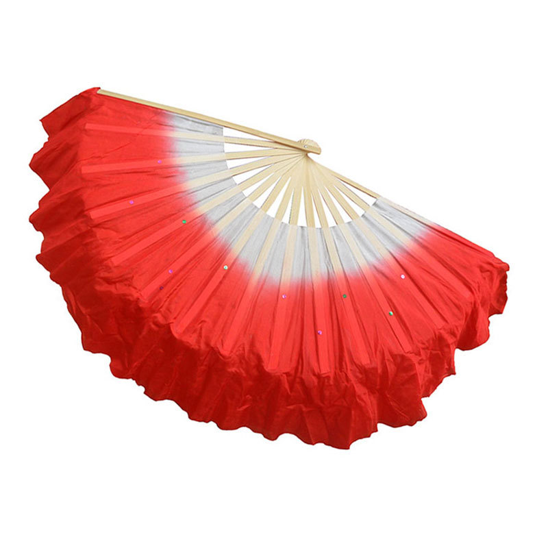 1-foot double-sided dance fitness fan (bamboo pole length 30cm * floating head 10cm) color fresh wholesale