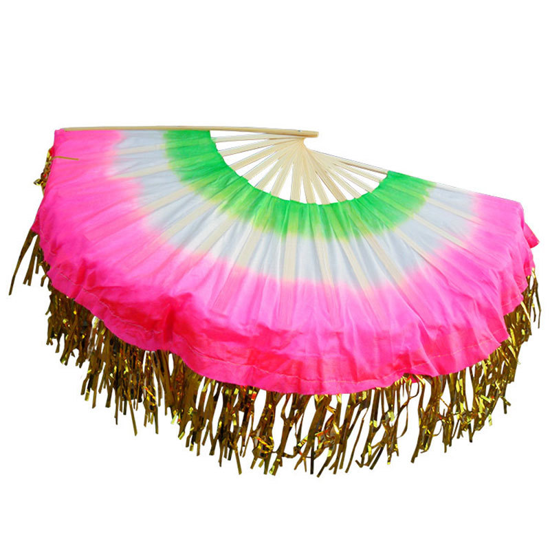 1-foot double-sided dance fitness fan (bamboo pole length 30cm * floating head 10cm) color fresh wholesale