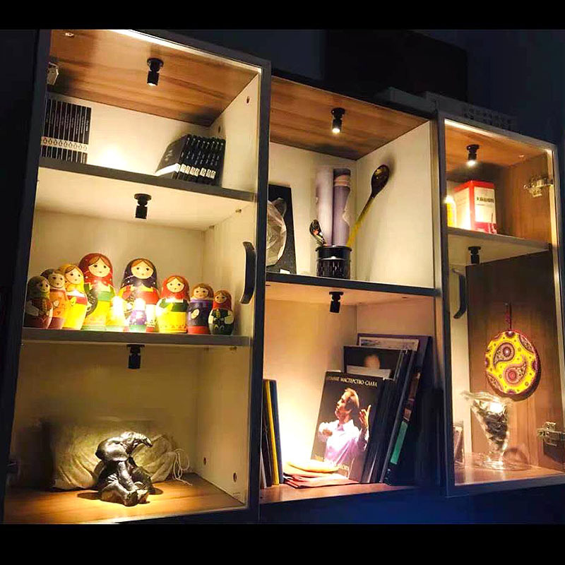 1W Dimmable Model Display Cabinet Small Spotlight Mini Miniature Counter Wine Cabinet Hand-held Exhibition Chassis USB Spotlight