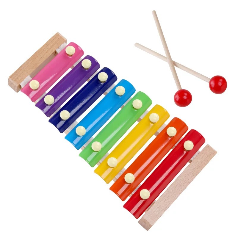 Baby Children's Accordion Wooden Music Toy 8 Months Baby Yizhi Knocking 1-2-3 Years Old Octave Small Xylophone