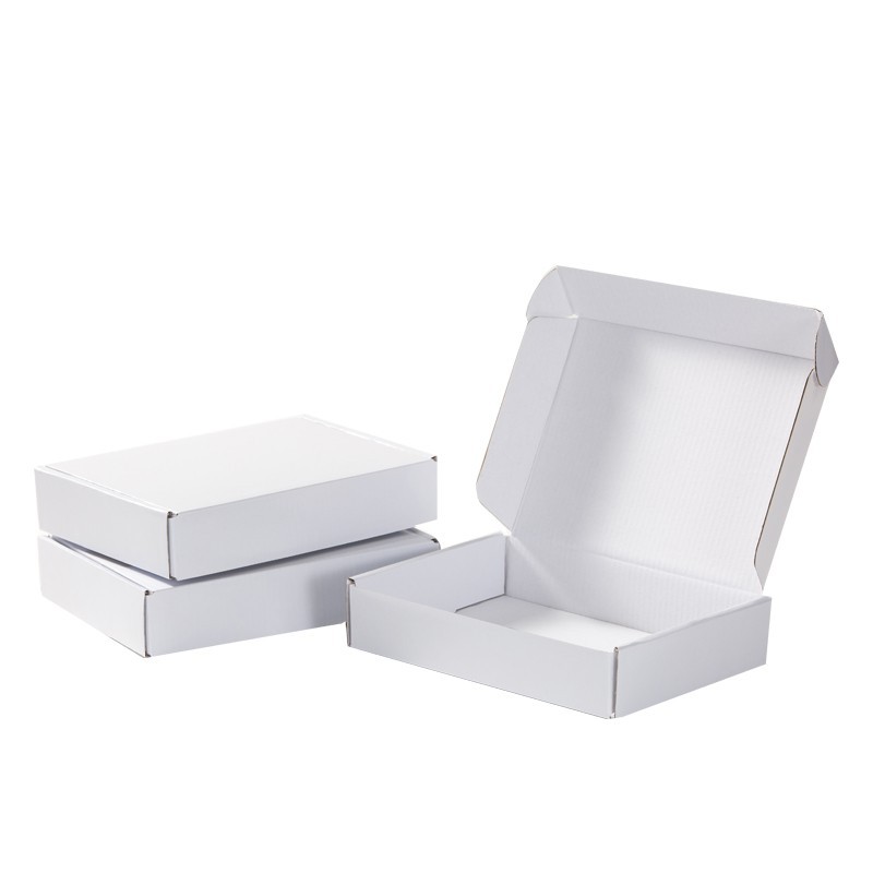 Rectangular clothing hard three-layer suit high-grade double-sided white aircraft box Square small white aircraft box spot