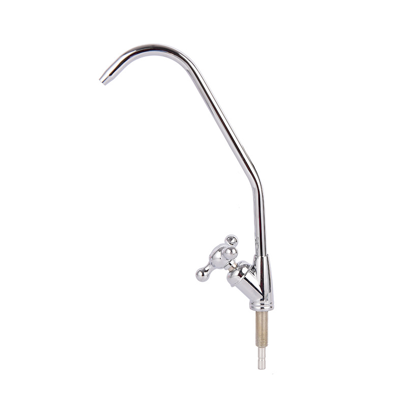 2 points small three-prong gooseneck water purifier faucet Big Bend zinc alloy direct drinking water faucet 3 points quick connection faucet