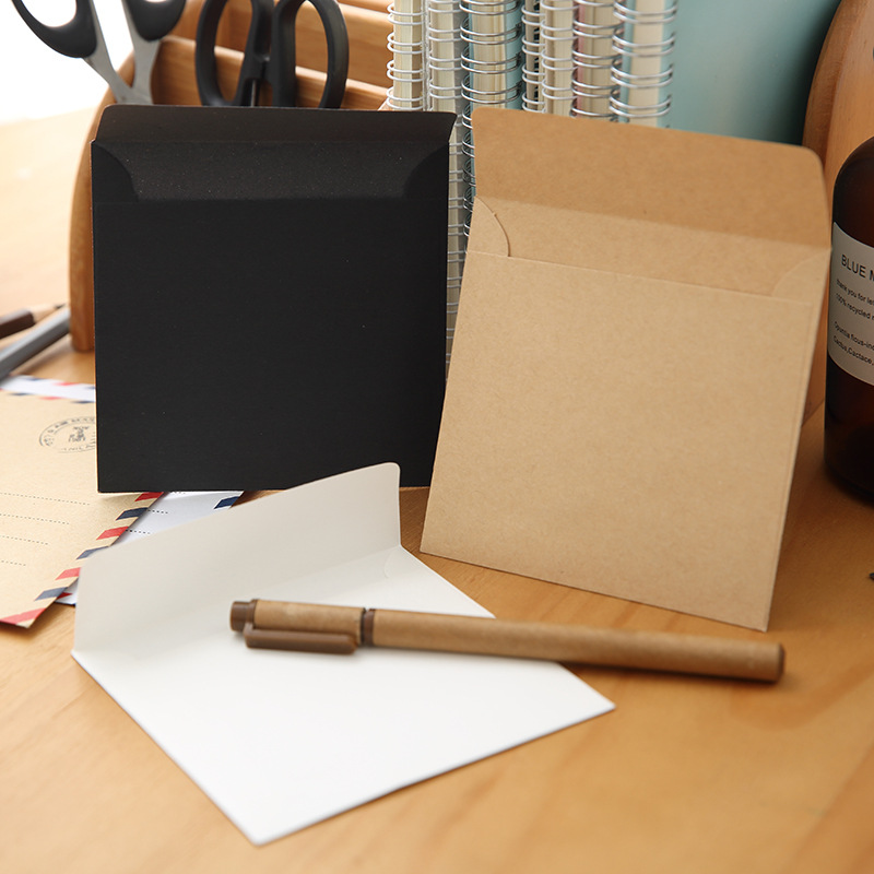 10 × 10cm Retro Square Mini Envelope Western Style small size Kraft Paper Invitation Artistic Envelope in stock
