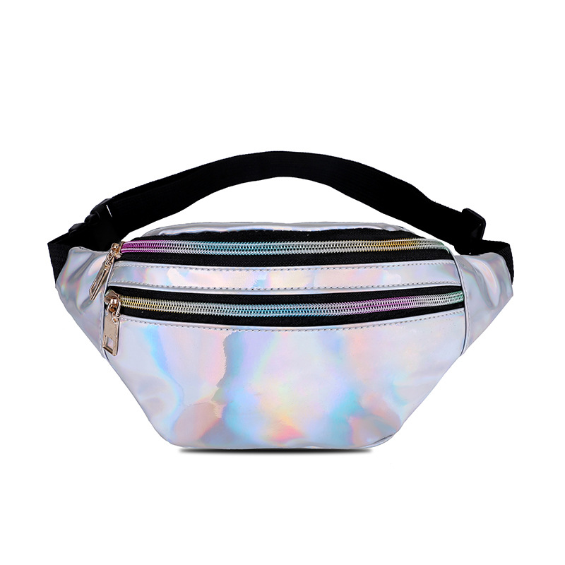 2023 New Laser Women's Waist Bag Men's and Women's Distinctive Colorful Shoulder Crossbody Bag Multi-purpose Anti-theft Mobile Phone Waist Bag