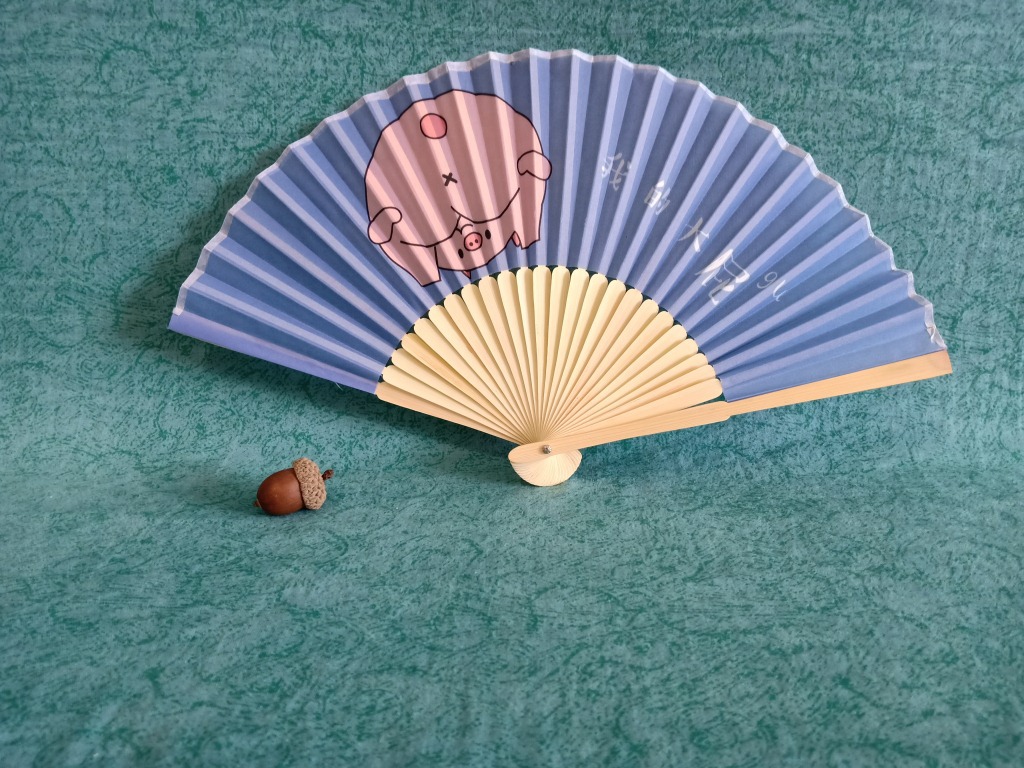 Advertising Japanese Paper Fan Single-sided Double-sided Bamboo Paper Fan Folding Japanese Fan Logo Handmade Fan Single-sided Cloth Fan