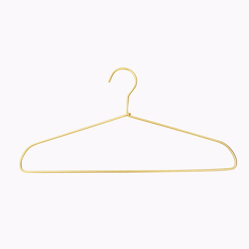 Unprinted Aluminum Hanger Golden Metal Drying Hanger Seamless Space Aluminum Solid Clothes Hanger Wet and Dry Household Clothes Support