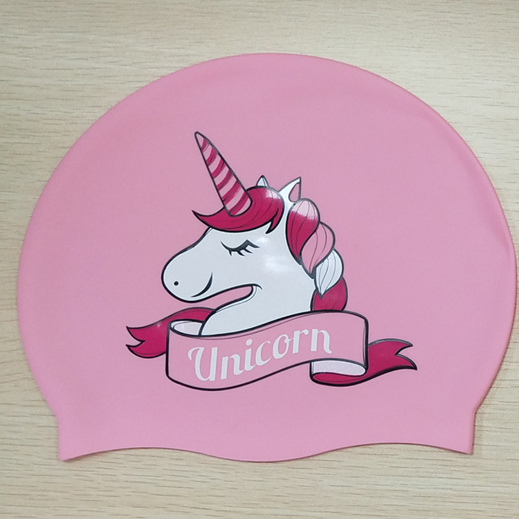Manufacturers produce children's cartoon figure anti-silicone swimming cap printable swimming cap Amazon children's swimming cap to figure