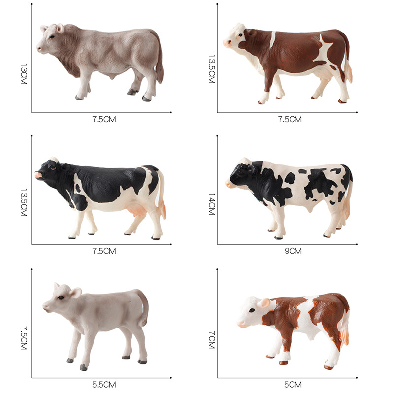 仿真奶牛农场牧场家禽动物模型摆件水牛小公牛儿童早教模型玩具