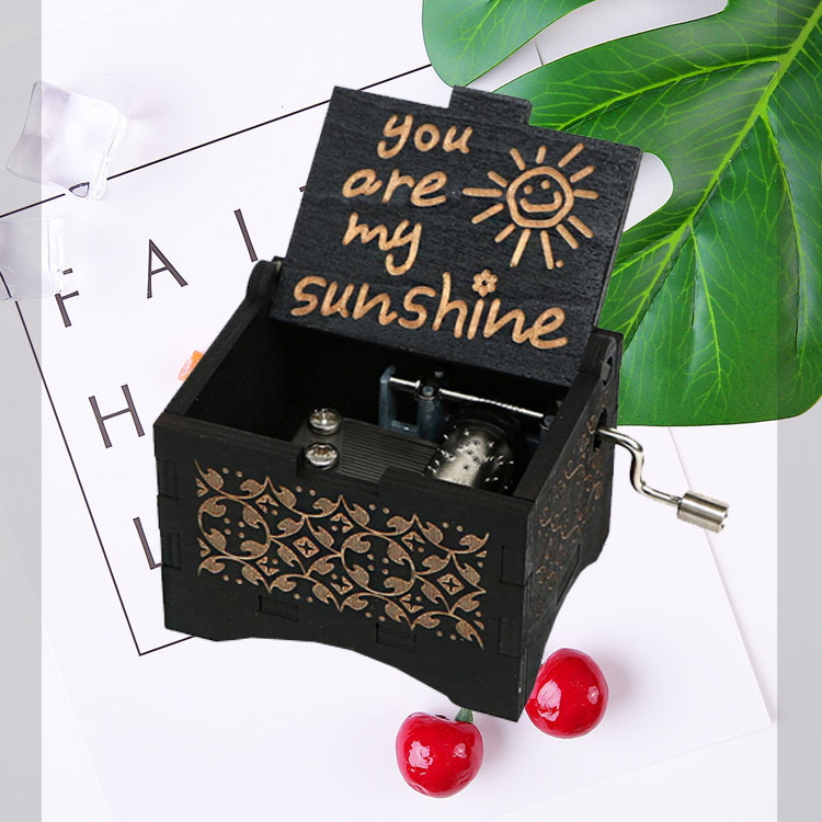 Music box wooden hand ornaments music box you are my sunshine to send friends and relatives music box wholesale