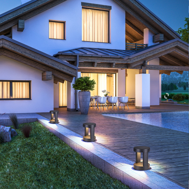 Solar Waterproof Lawn Lamp Courtyard Floor Lamp Rural Household Two-sided Luminous Wall Farm Park Landscape Lamp