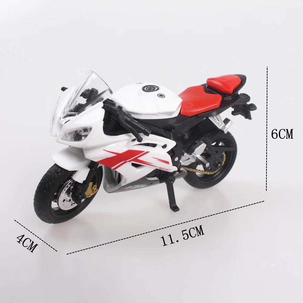 New 1:18 alloy motorcycle simulation locomotive model baking cake decoration scene ornaments.